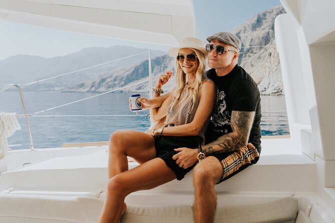 Panormo: Luxury Catamaran Cruise with Lunch & Open Bar - What you eat and drink: nutritionist brunch plus Cretan lunch