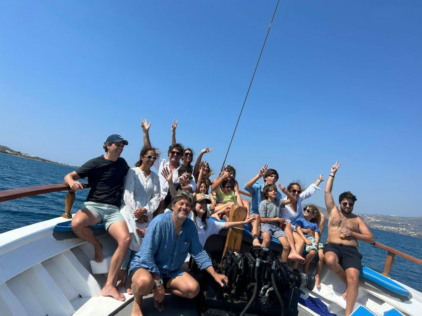 Paros Antiparos: Full-Day Boat Tour with Lunch & Drinks - Mastichari Cave and the cliff-jump area: caves, rocks, and adrenaline
