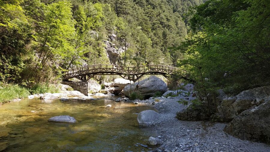 Pieria: Guided Hiking Tour in Enipeas Gorge of Mount Olympus - Entering the Enipeas Gorge: Bridges, Waterfalls, and Wooden Trail Days