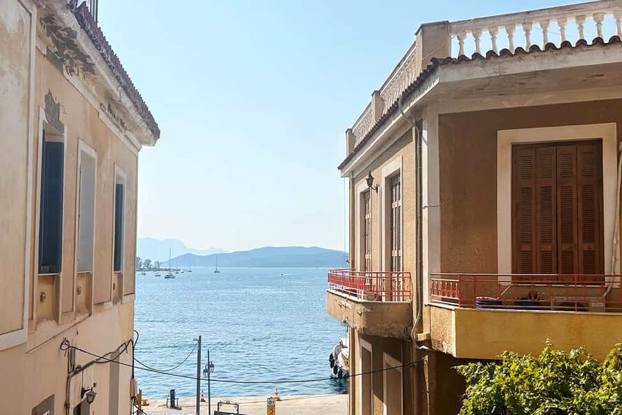 Poros Island: Full Day Trip From Athens with Swimming - Galatas port and the sea taxi crossing to Poros Town