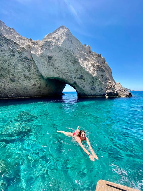 Pounta: Blue Lagoon Boat Tour - Weather can change the plan: Fira Antiparos or San Spiridon