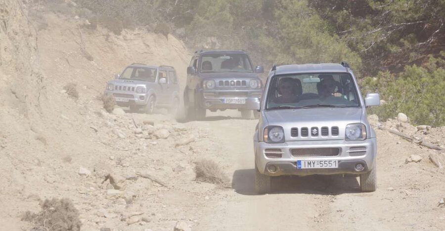 Rhodes: 4x4 Self-Drive Jeep Tour with Pickup in the North - From pickup to Maritson safety briefing, then straight into it