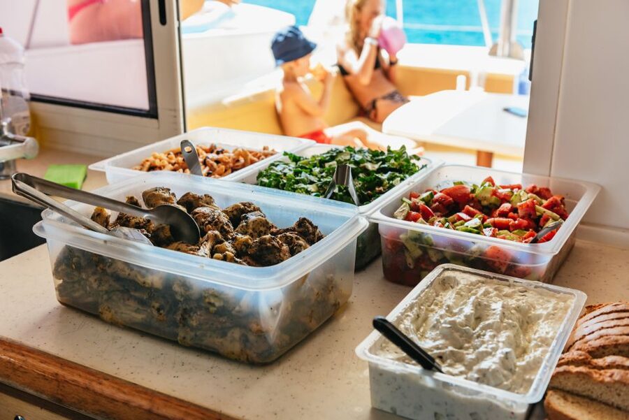 Rhodes: All-Inclusive Catamaran Cruise with Lunch and Drinks - Ladiko Bay: calm water time for snorkeling and floating
