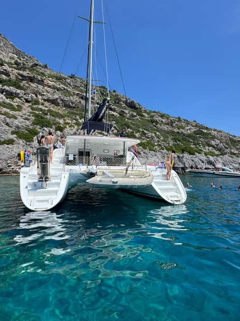 Rhodes: All inclusive Catamaran Escape with Lunch & Drinks - Kallithea Springs: snorkeling-friendly structures and a memorable final swim