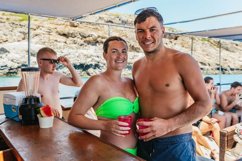 Rhodes: Anthony Quinn, Ladiko and Caves All-Inclusive Cruise - Boat comfort: sofa seating, shade, and a small-group feel