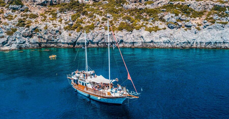 Rhodes: Cruise with 3 Stops, Lunch and Unlimited Drinks - Price and Value at $70 for 5.5 Hours of Sea Time