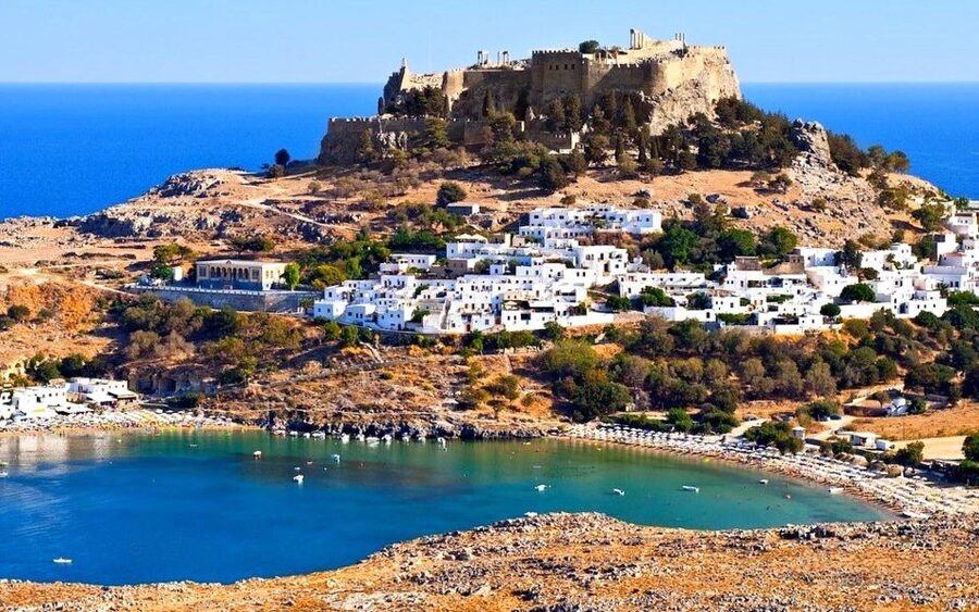 Rhodes: Lindos Cruise with 2 Swim Stops - Boat Comfort, Sunbeds, and the Onboard Bar That Keeps the Day Easy