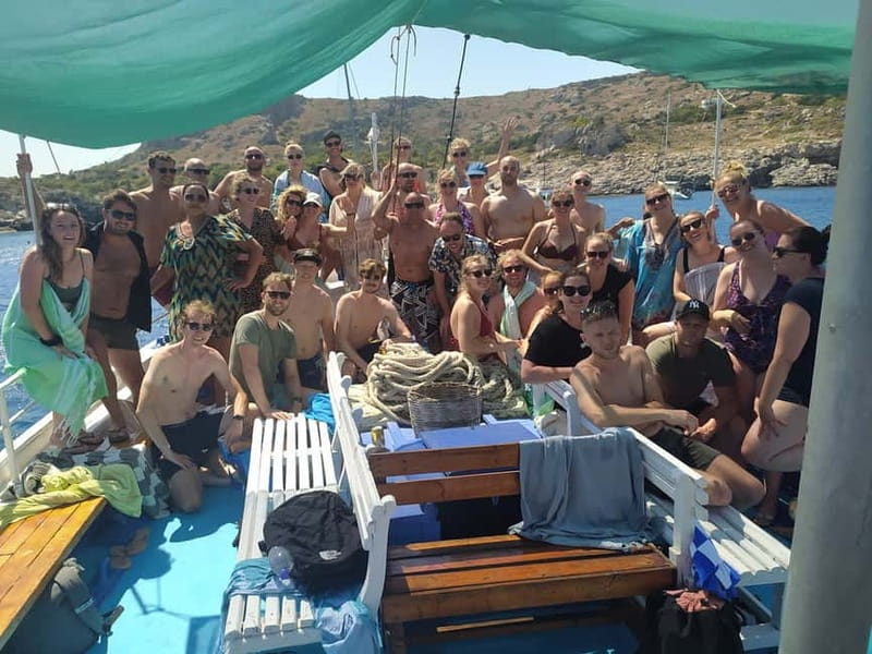 Rhodes: Pleasure Cruise for Swimming and Snorkeling - On Board Life: music, shade, fruit, and that all-important comfort check