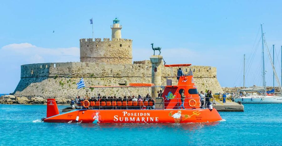 Rhodes Town: Submarine Cruise with Underwater Views - Palace of the Grand Master and Old Town walls, history without the grind