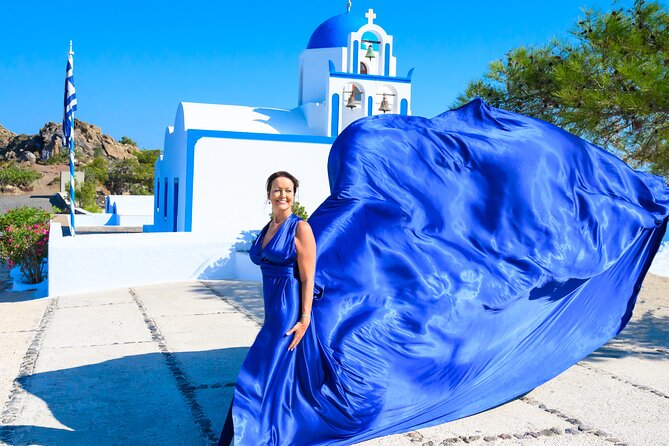 Santorini 2h Private Flying Dress Photoshoot with Transportation - Stop 3: Imerovigli, where your shoot can feel less rushed