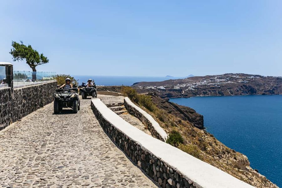 Santorini: ATV Quad Bike Tour with Lunch and Pickup - Lunch on the Tour: Local Food, Ouzo-Raki or Wine, and a Real Sit-Down
