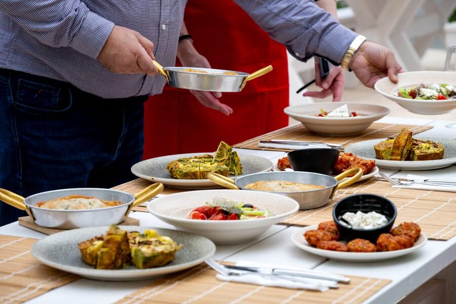 Santorini: Cooking Class with Lunch and Wine Tasting - Lunch on your own schedule, because you earned it