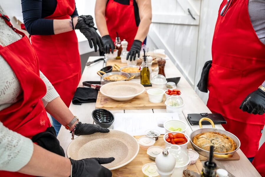 Santorini: Cooking Class with Lunch and Wine Tasting - What you actually cook: tomato fritters, moussaka, and feta pie with honey