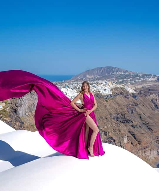 Santorini: Flying Dress Photoshoot with Edited Photos - Getting the Dress to Lift: Posing and the Assistant’s Role