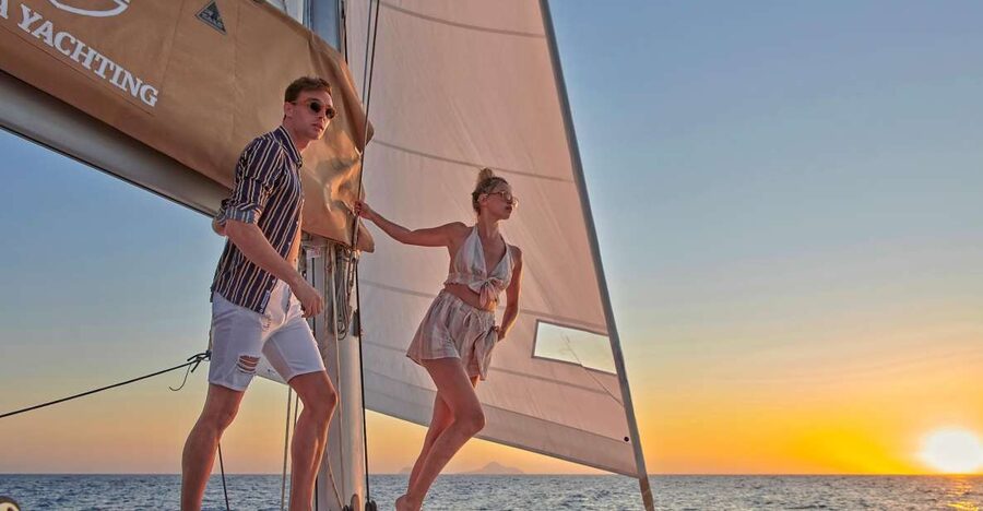 Santorini Gold Catamaran Cruise with Snorkel, BBQ & Open Bar - Red Beach Stop: The Caldera Color Show (Plus a Swim You Will Actually Remember)