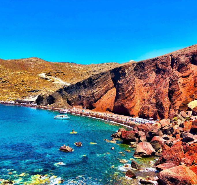 Santorini: Guided Island Day Trip with Beach Visit - Thira (Fira) on the caldera edge: photos, food, and walking time