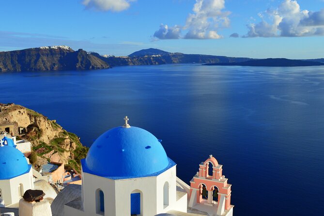 Santorini Must-See Highlights: Private Shore Tour - Three Bells of Fira: quick stop, big panoramic reward