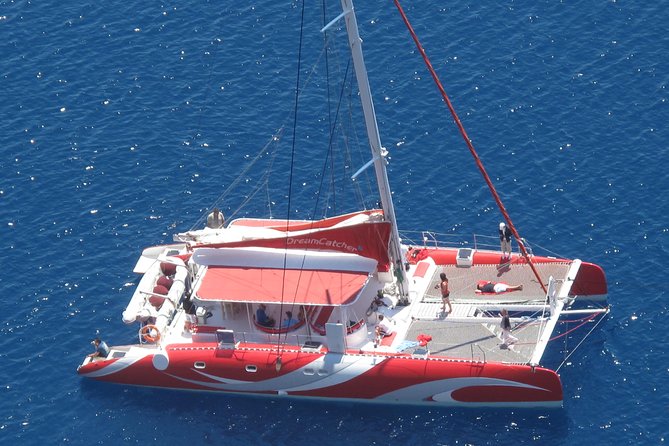 Santorini Sailing Dream Catcher with BBQ Lunch and Drinks - The sailing bits: Old Venetian Lighthouse and Indian Head Mountain