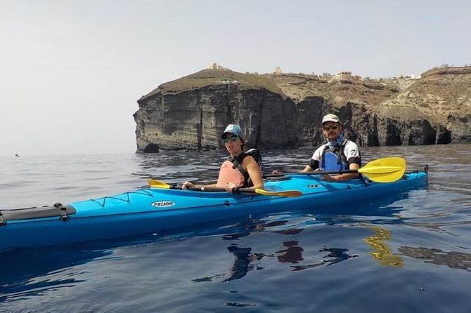 Santorini Sea Kayak - South Discovery, Small Group incl. Sea Caves and picnic - Kambia Beach for more shoreline variety