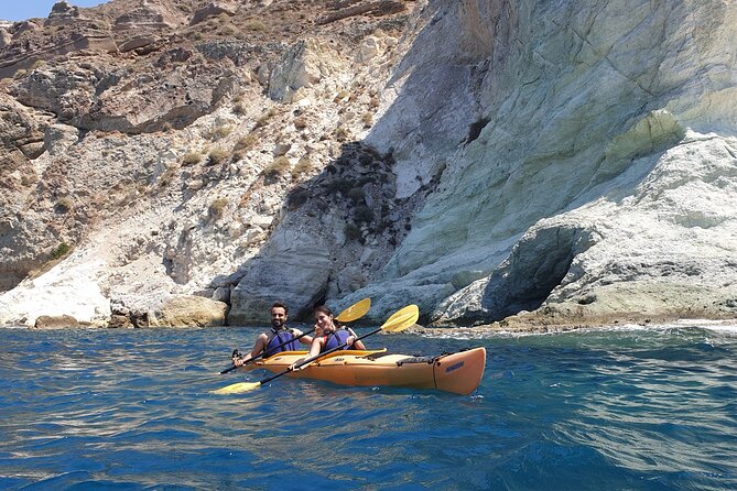 Santorini Sea Kayak - South Discovery, Small Group incl. Sea Caves and picnic - Snorkel gear, dry bags, and what comes in your kit