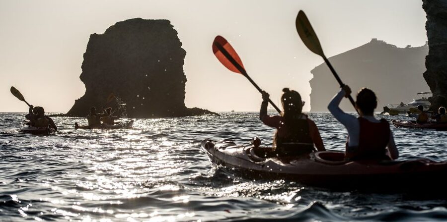 Santorini: Sunset Sea Kayak with Light Dinner - Why this Santorini sunset works better by kayak