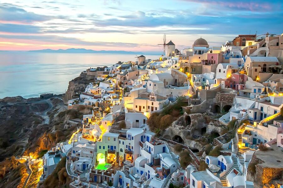 Santorini: Traditional Sightseeing Bus Tour with Oia Sunset - Profitis Ilias viewpoint, the island’s highest look for Oia in your line of sight