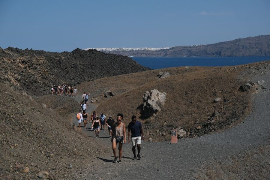 Santorini: Volcano and Hot Springs Sunset Dinner Cruise - 3) Pickup to Athinios Port: Smooth When It Goes Right