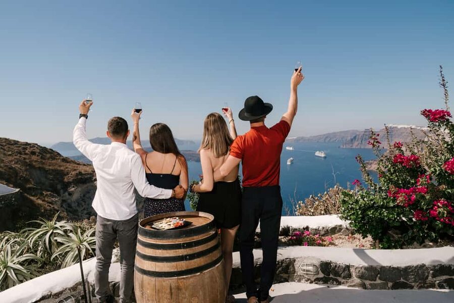 Santorini: Wine Tasting Tour to 3 Wineries with Transfer - Aroma Avlis Winery on the afternoon route: your third stop changes