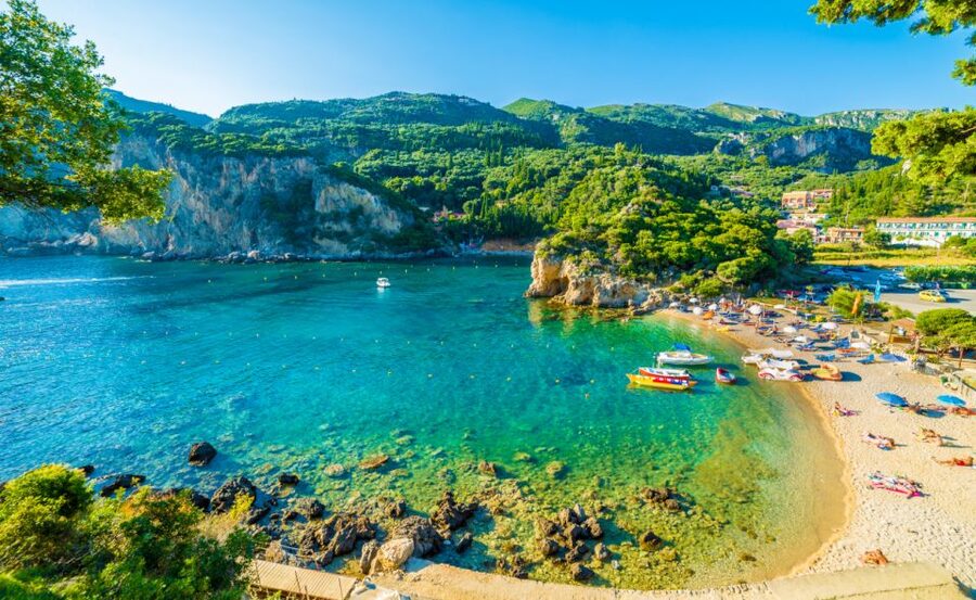 Saranda: Corfu Town and Palaiokastritsa Day Trip with Cruise - Beach time plus boat trips to caves and smaller bays