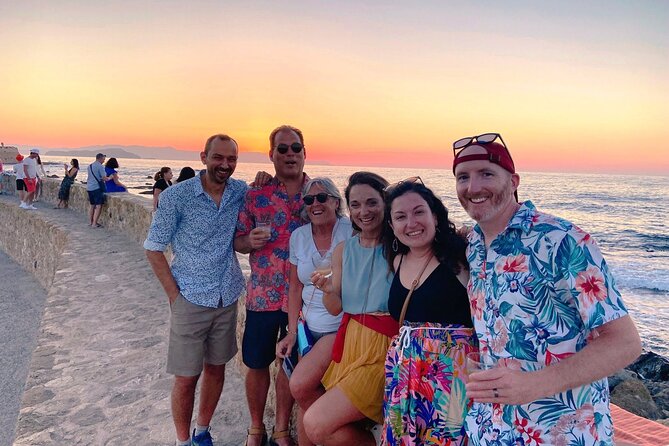 Sunset Craft Beer & Food Tour - Chania Old Port - Stop 2 by the Lighthouse sea wall: sunset views plus more craft beer outdoors