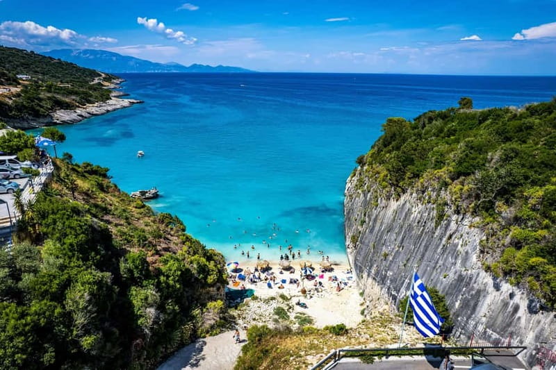 Zakinthos: Shipwreck Beach and Blue Caves Land and Sea Tour - Xygia sulfur beach and Makris Gialos: two water stops, two moods
