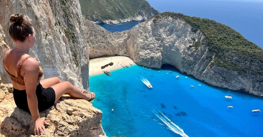 Zakynthos: Shipwreck Beach with Blue Caves Land & Sea Tour - Anafonitria port and the boat switch: shipwreck first, then the caves